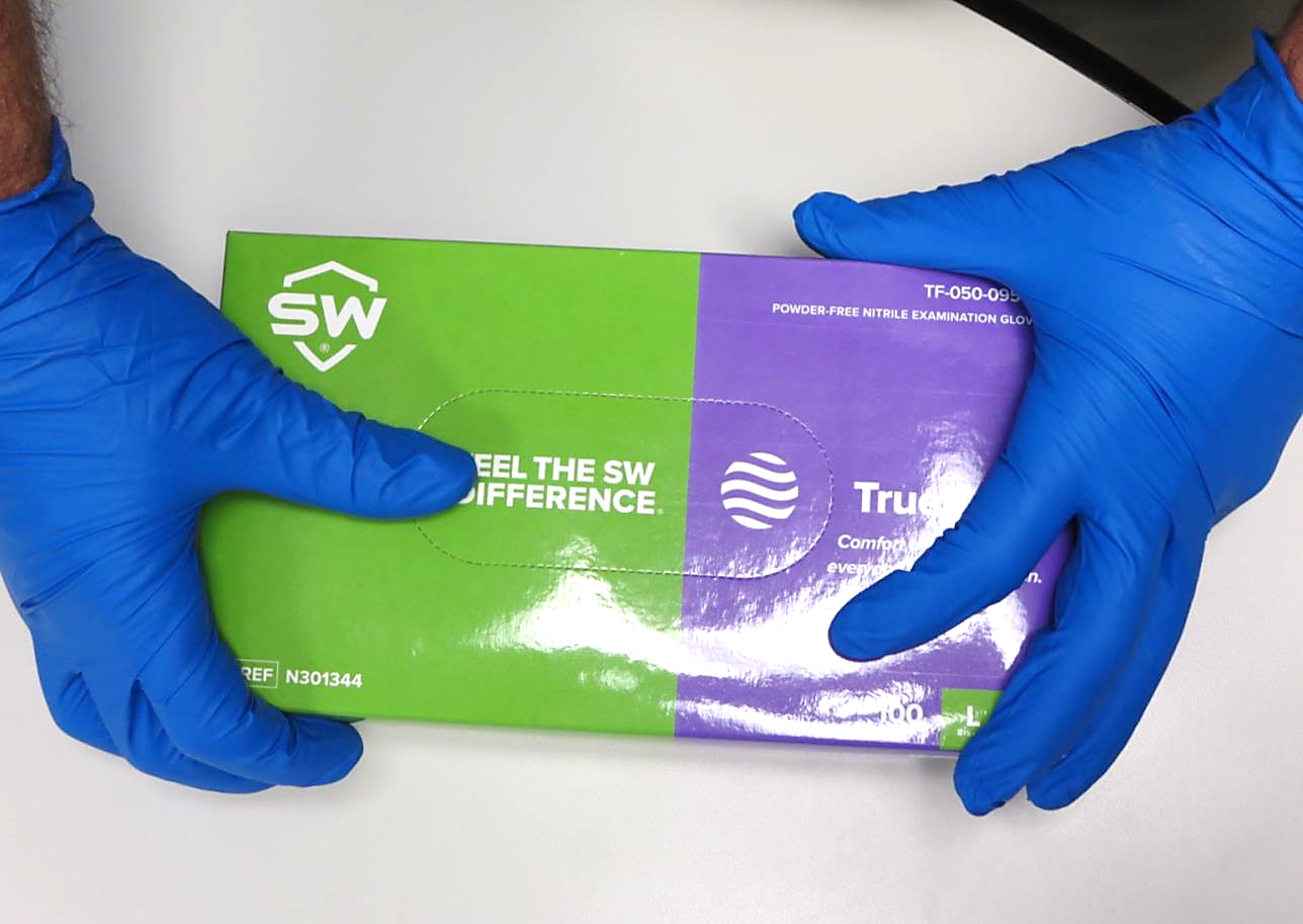 TF-95RB SW Safety® TruForm® EcoTek® Biodegradable Royal Blue Nitrile Exam Gloves